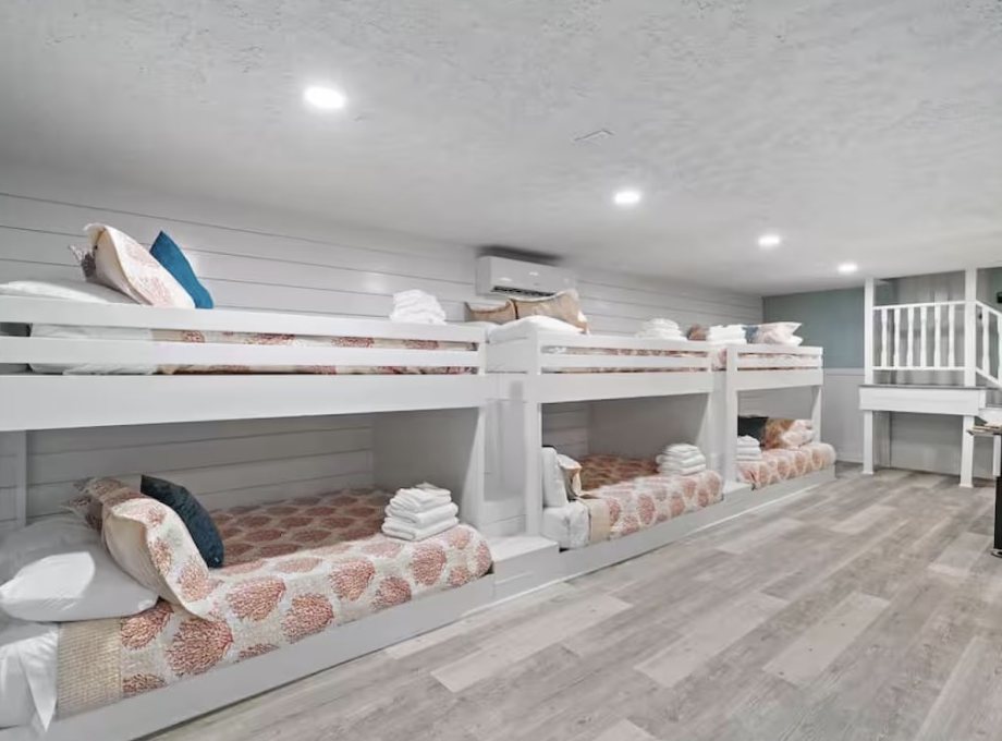 Bunk room with built-in beds for the brotherhood